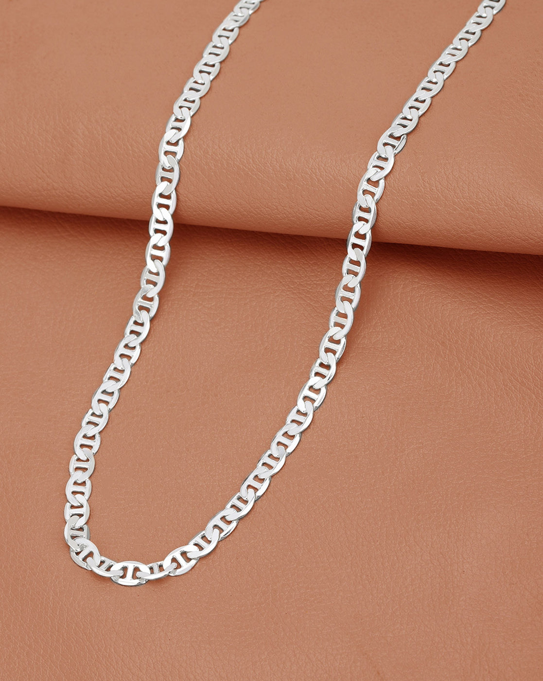 Men Rhodium Plated Mariner Chain