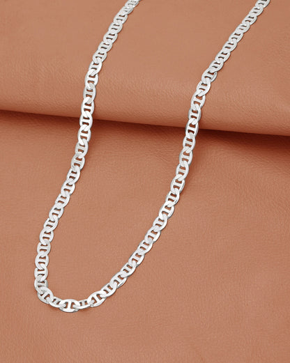 Men Rhodium Plated Mariner Chain