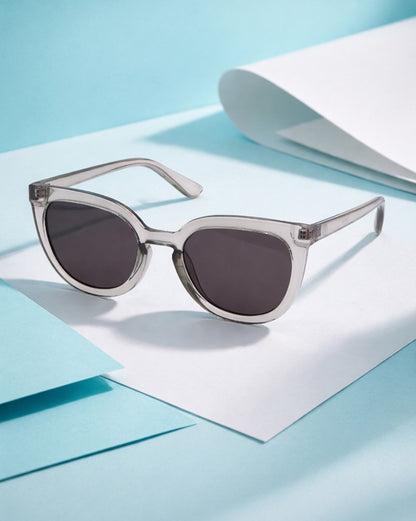 Women Green Toned Grey UV Protected Lens Cat Eye Sunglasses