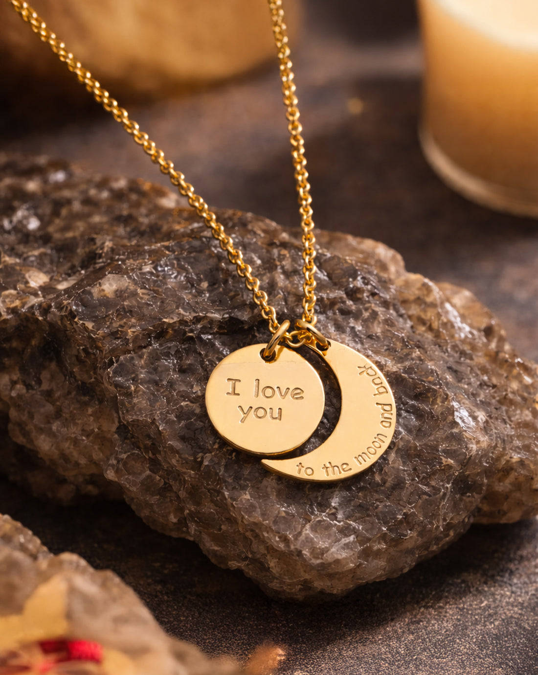 18kt Gold Plated I Love You Necklace