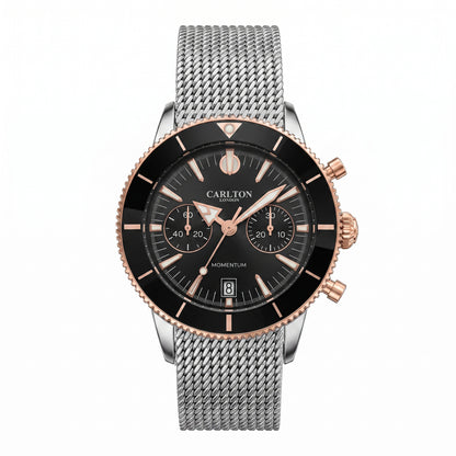Carlton London Men Momentum Black Analog Watch - CL-MT-BLK