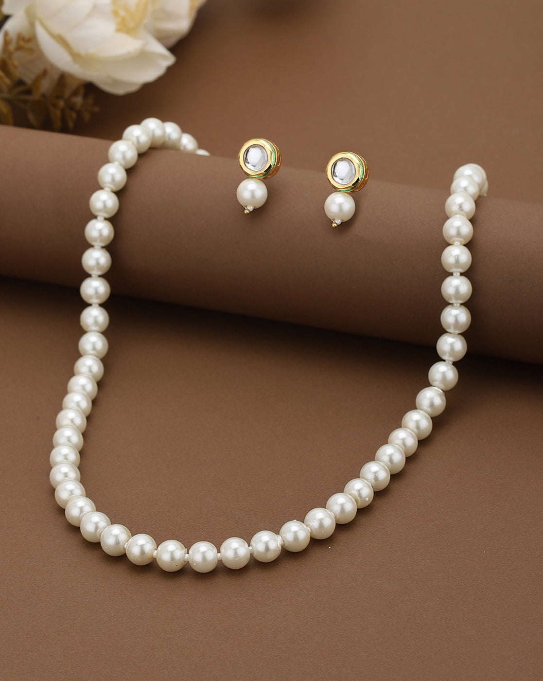 Gold-Plated Timeless Pearl Jewellery Set