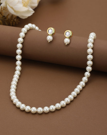 Gold-Plated Timeless Pearl Jewellery Set