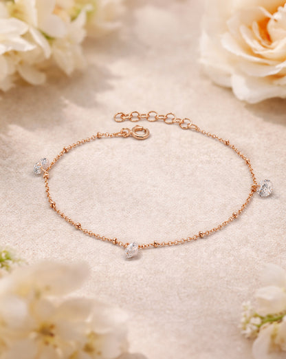 18K Gold Plated Elegant CZ Drop Bracelet