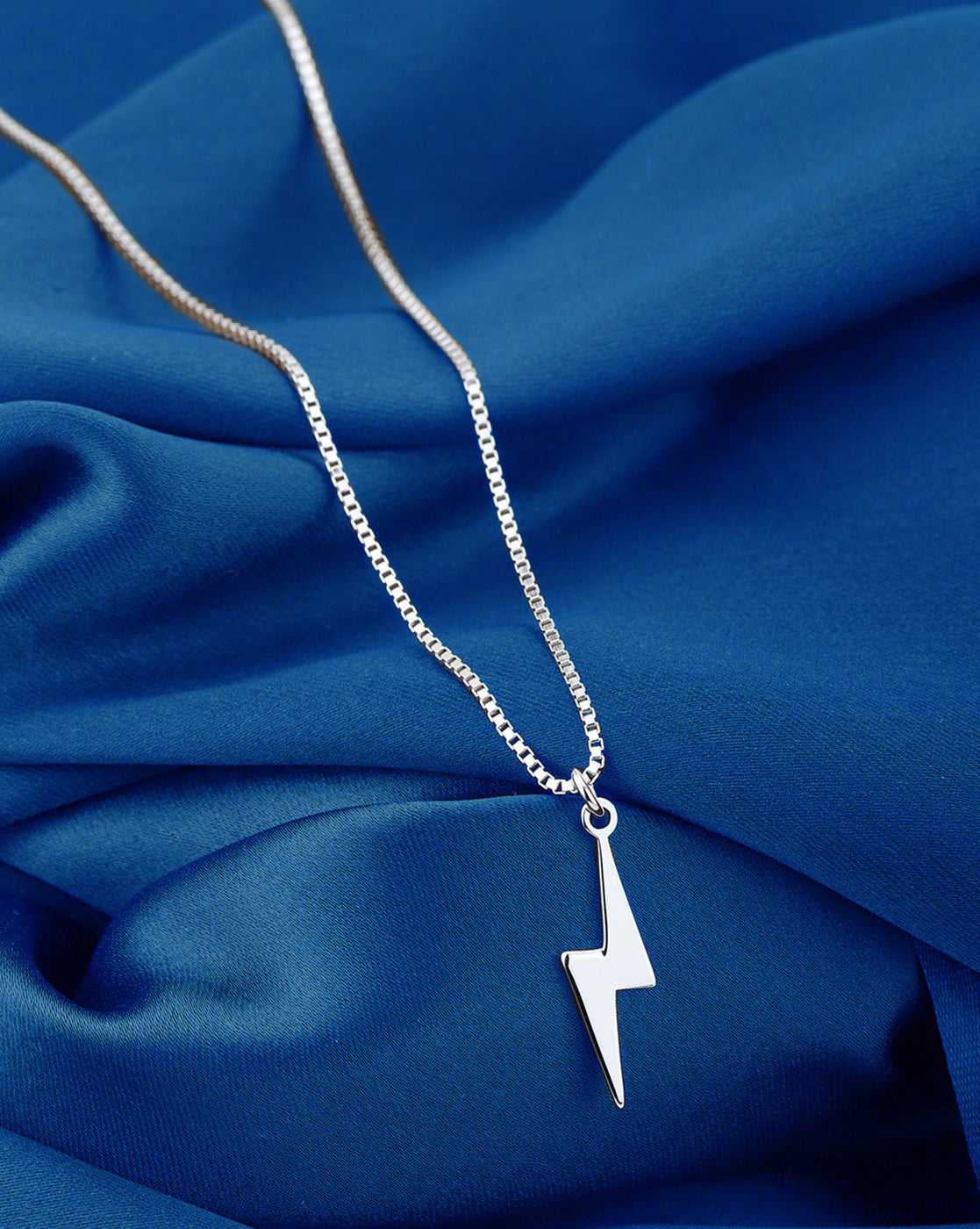 Rhodium Plated  Lightning Pendant for Men