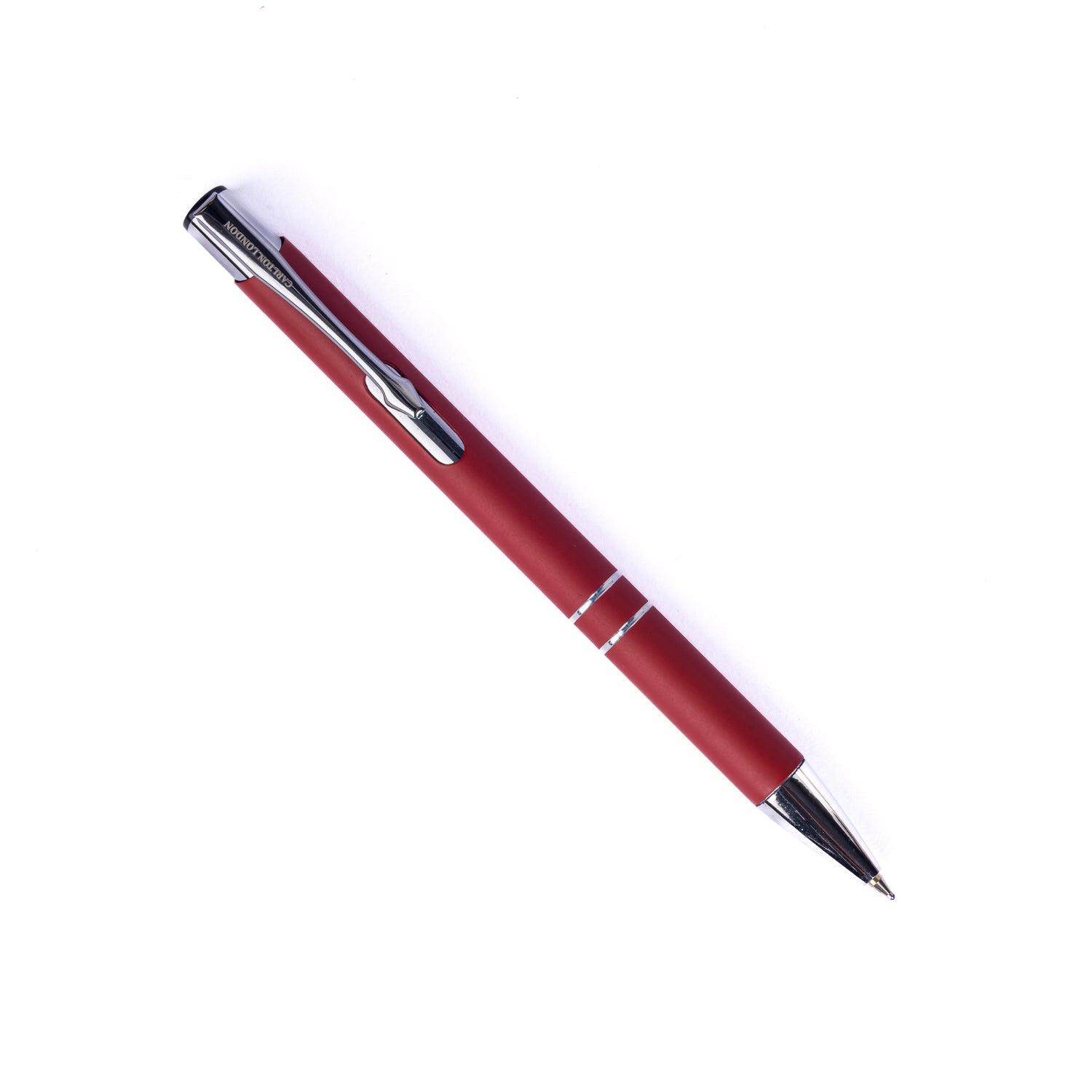Carlton London Red Metallic Ball Pen  Premium Executive Writing Pen with Clip  Smooth Ink Flow