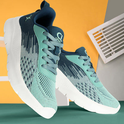 Women Mesh Flyknit Technology Lace-Up Sports Shoes