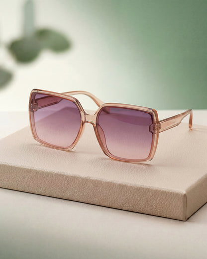 Women Nude Toned UV Protected Gradient Lens Oversized Sunglasses