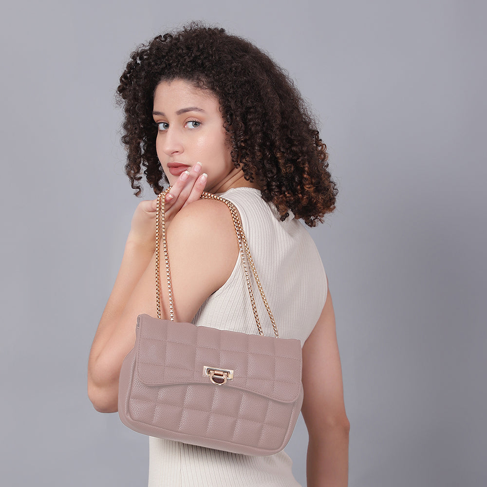 Women Textured Structured Sling Bag with Quilted