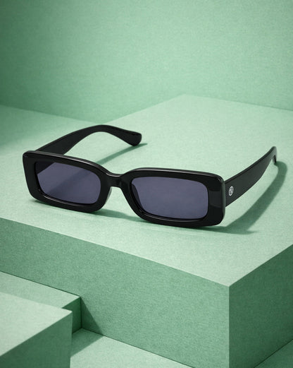 Women Black Toned Blue UV Protected Lens Square Sunglasses