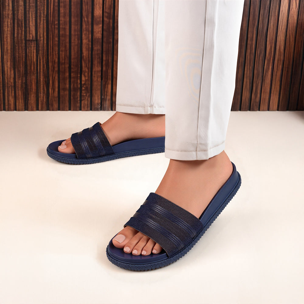 Men Textured Comfort Slip On Slider