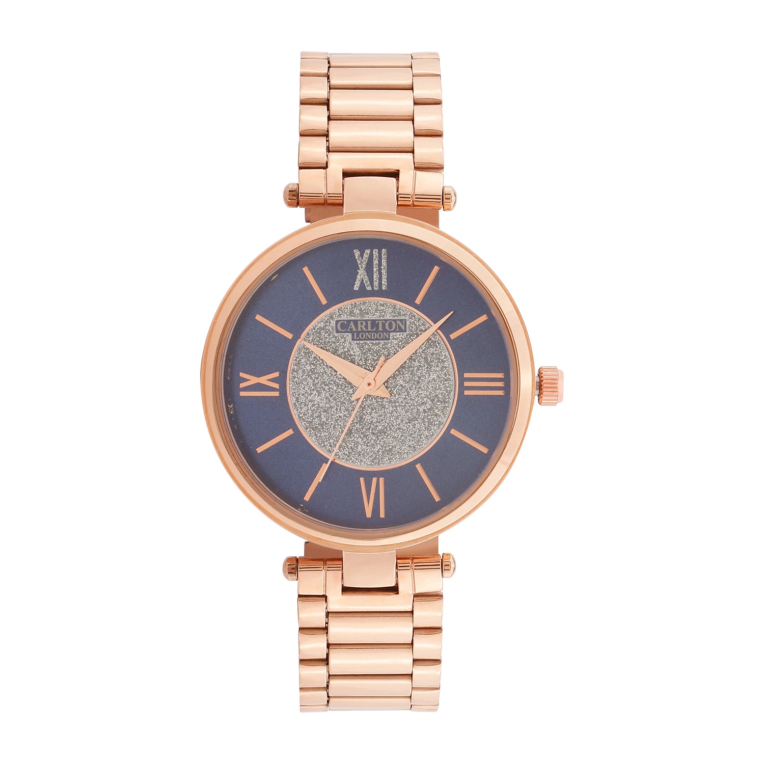 Carlton London Sabrina Rose Gold/Blue Analog Watch  - CLRGSBLU