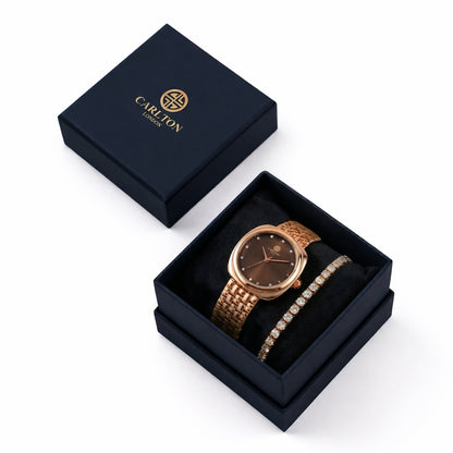 Women Gift Set 2 Celeste Brown Watch and Bracelet -  CLPLG120