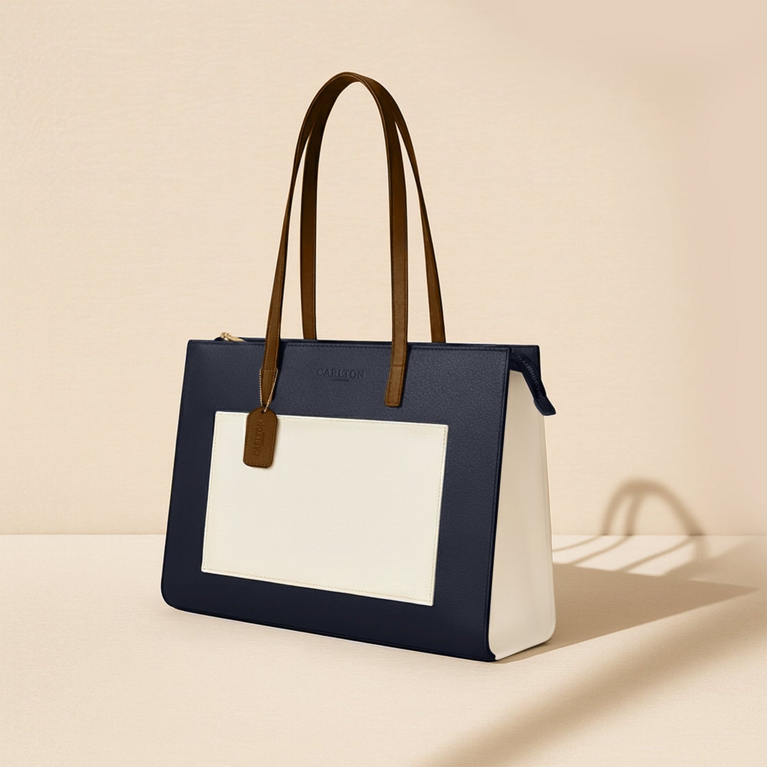 Carlton London Selene Structured Blue Tote Bag  CLHB 12
