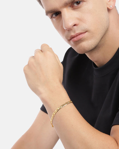 Men 18kt Gold Plated Anchor link Chain Bracelet