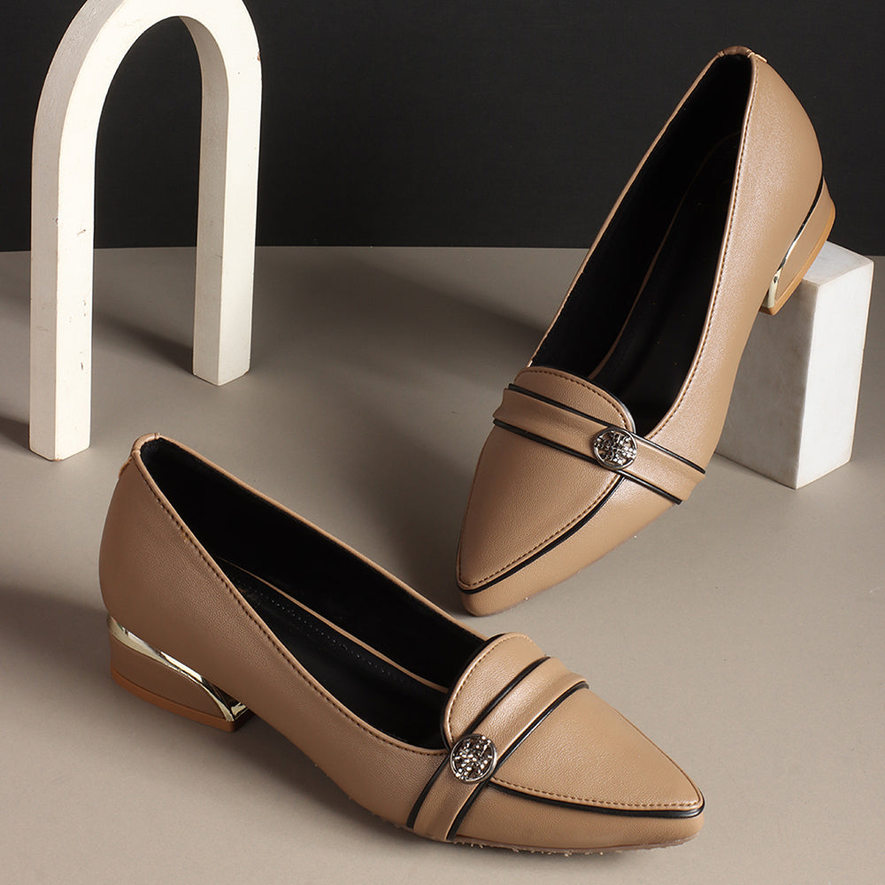 Women Solid Slip-On Block Heel Pump