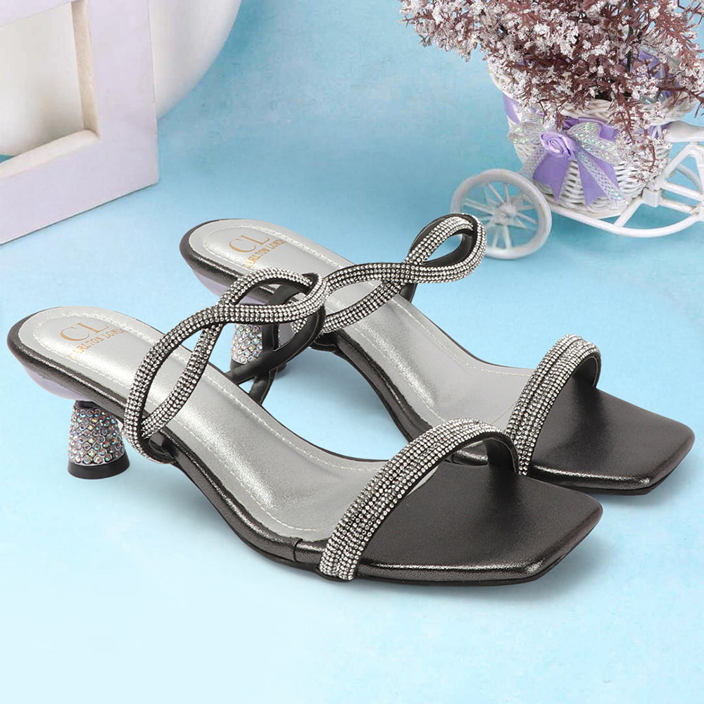 Women Embellished Party Kitten Sandals