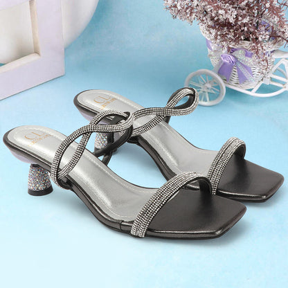 Women Embellished Party Kitten Sandals