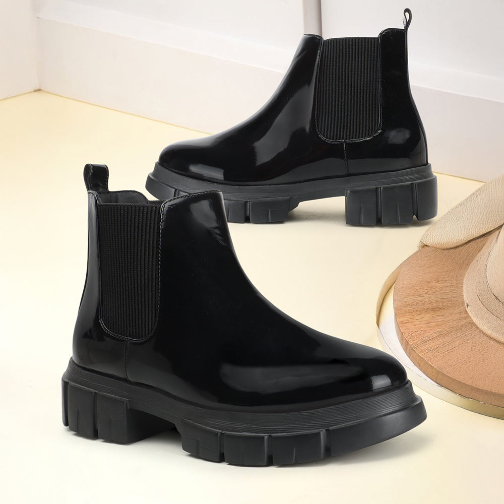 Women Block-Heeled Chelsea Slip-on Boots