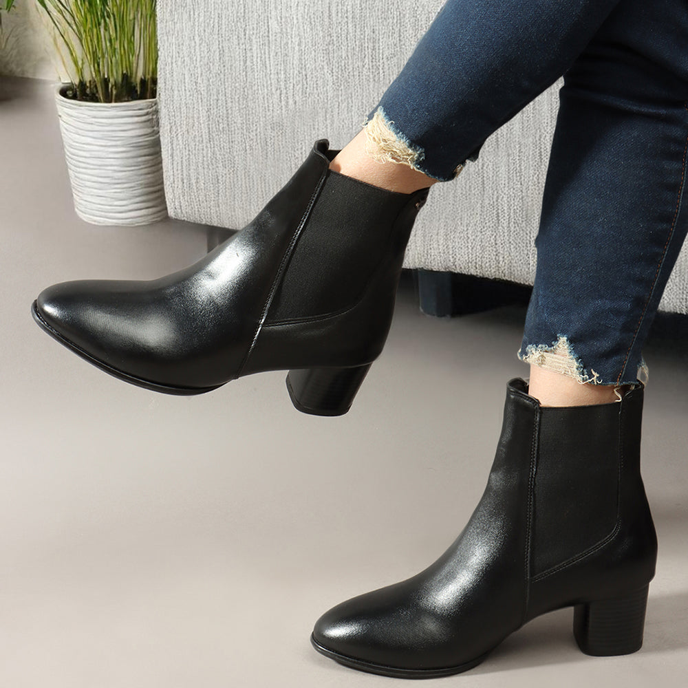 Women Casual Block-Heeled Chelsea Boots