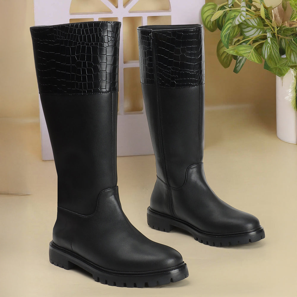 Women Block-Heeled Winter Long Boots