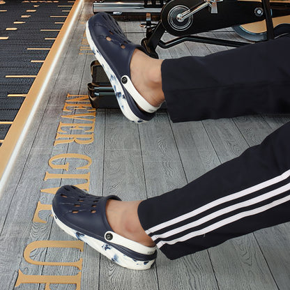 Men Perforated Comfort Clogs with Contrasting Strap