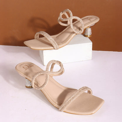 Women Embellished Party Kitten Sandals