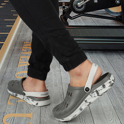 Men Perforated Comfort Clogs with Contrasting Strap