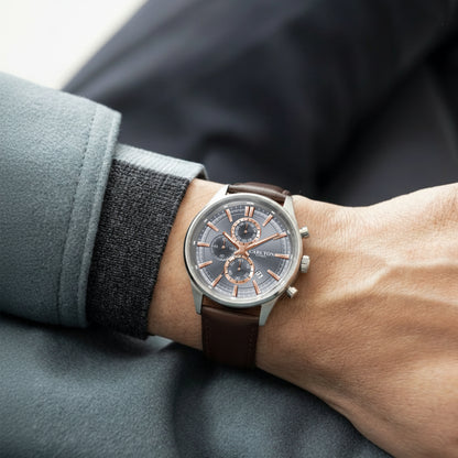 Carlton London Men Windsor Light Grey Analog Watch CL-WD-LGR