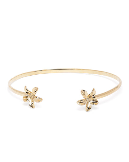 18kt Gold Plated Floral Cuff Link Bracelet