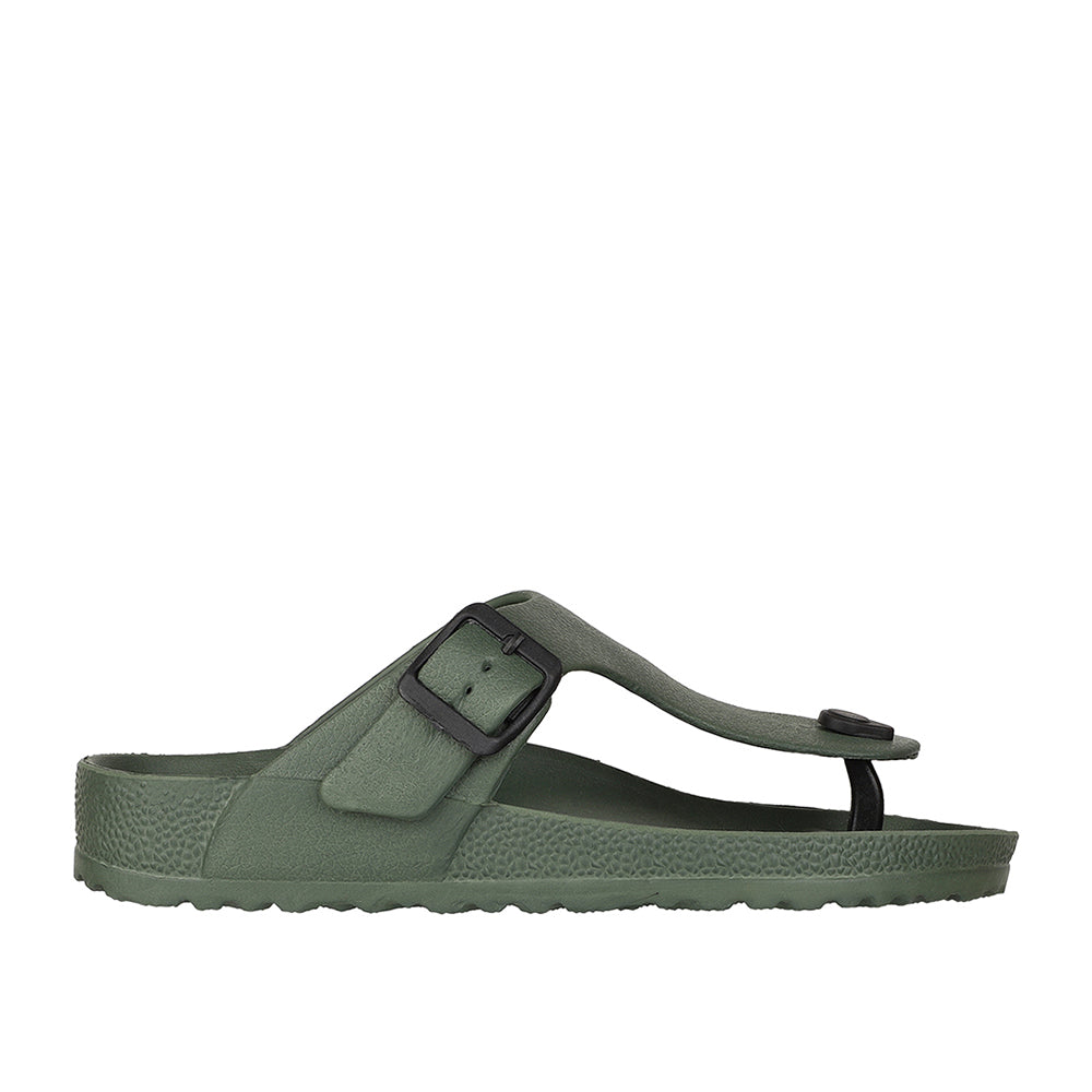 Men Solid Thong Slide with Adjustable Strap