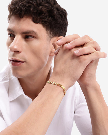 Men 18kt Gold Plated Marina Chain Link Bracelet