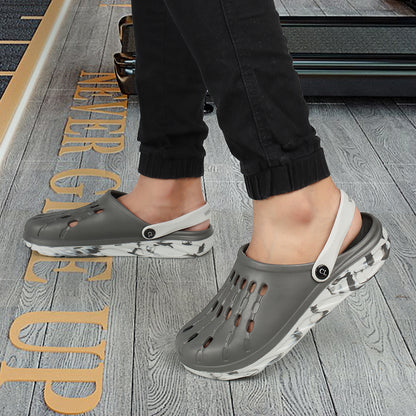 Men Perforated Comfort Clogs with Contrasting Strap