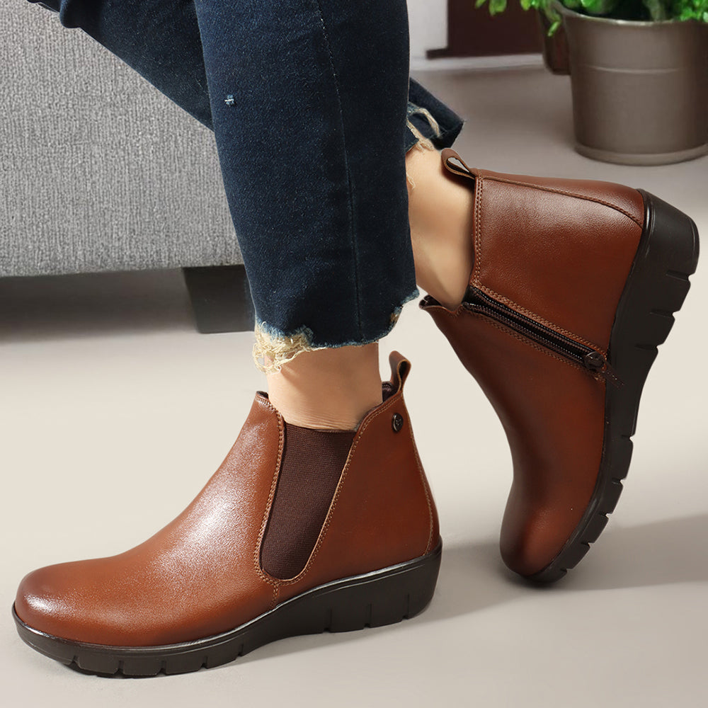 Women Synthetic Solid Sild Zipper Chelsea Boots