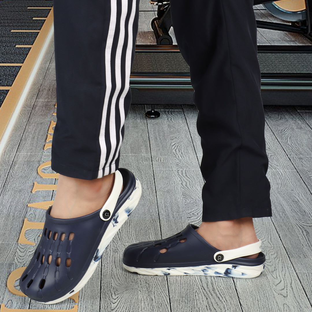 Men Perforated Comfort Clogs with Contrasting Strap