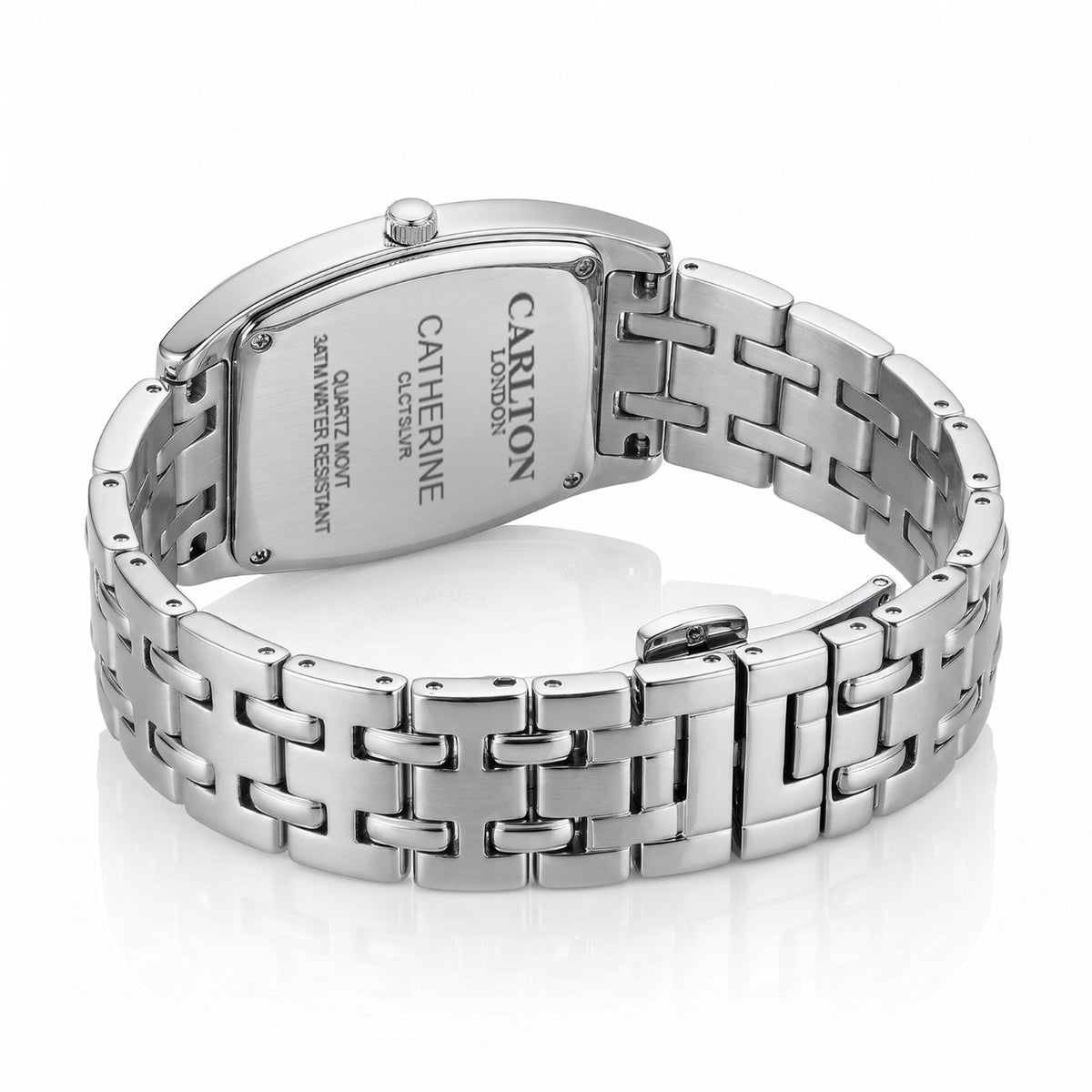 Carlton London Catherine Women’s Watch - Lavender Rectangle Dial, Silver Stainless Steel Strap - CL-CT-SLVR