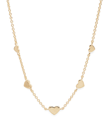18kt Gold Plated Heart Charms Necklace