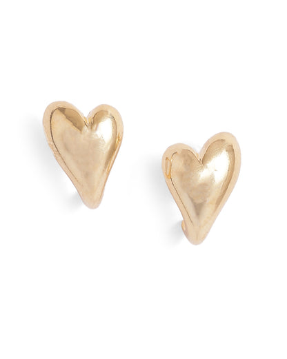 18kt Gold Plated Heart Half Hoop Earring