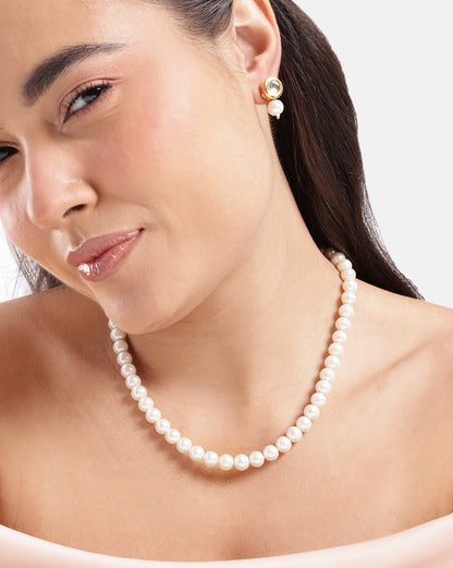 Gold-Plated Timeless Pearl Jewellery Set