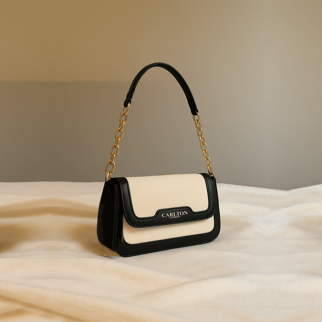 Carlton London Women Handbag - CLLP-945 CREAM BLACK