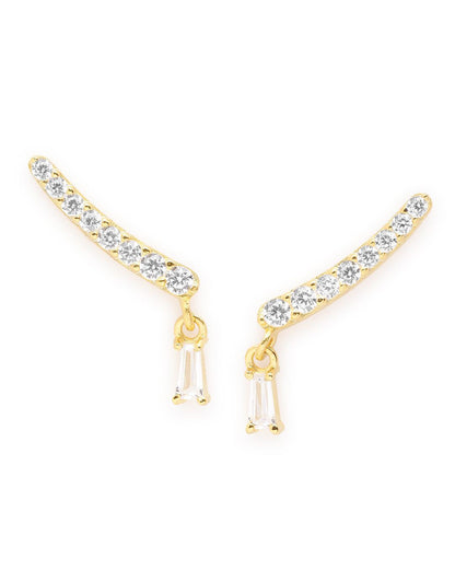 925 Sterling Silver 18kt Gold Plated CZ Ear Cuff Earring