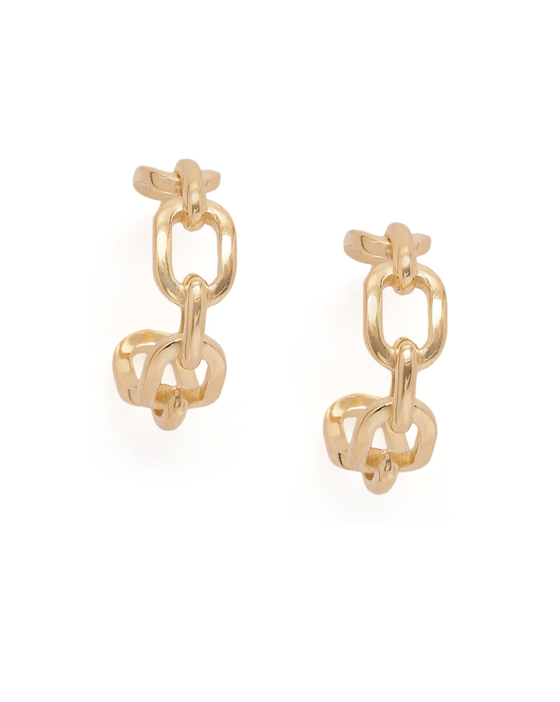 18kt Gold Plated Link Half Hoop Earring