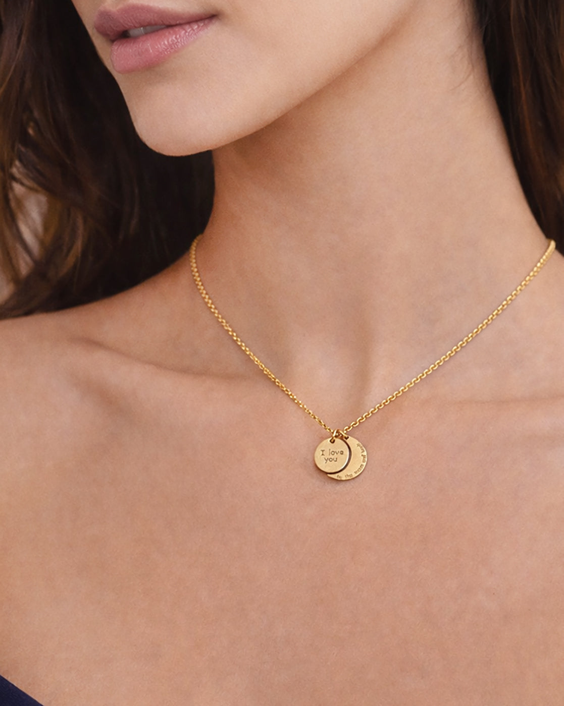 18kt Gold Plated I Love You Necklace