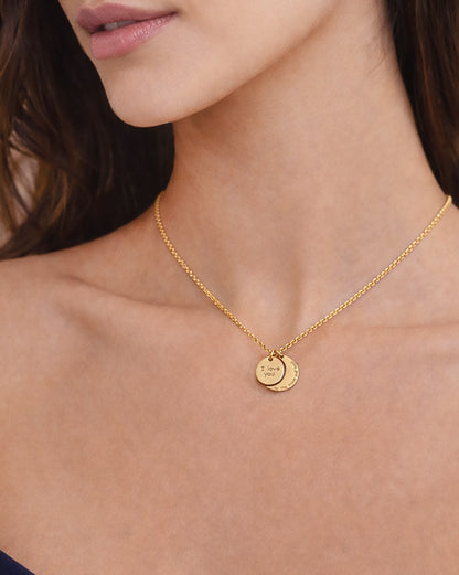 18kt Gold Plated I Love You Necklace