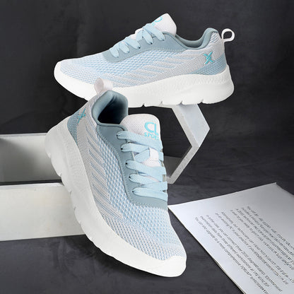 Women Mesh Flyknit Technology Lace-Up Sports Shoes