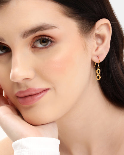 18kt Gold Plated Infinity Drop Earring