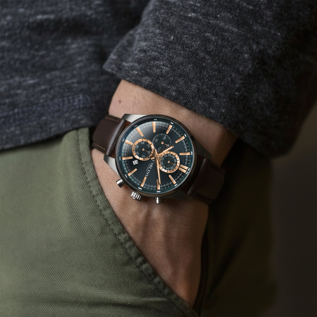 Carlton London Men Windsor Teal Analog Watch CL-WD-609