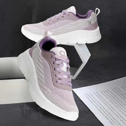 Women Mesh Flyknit Technology Lace-Up Sports Shoes