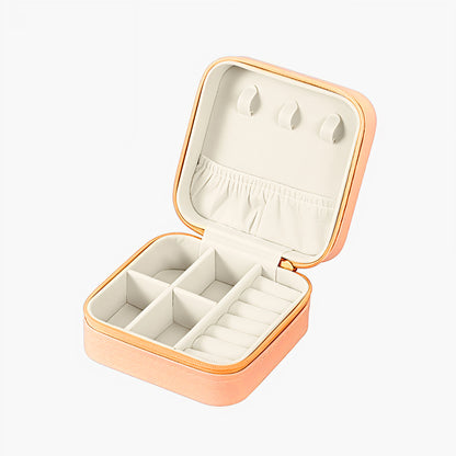 PU Mini Travel Jewellery Organizer Squart Peach  - CLJW-07