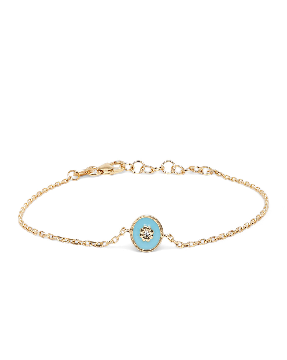 18kt Gold Plated Circular Enamel Wraparoun Bracelet